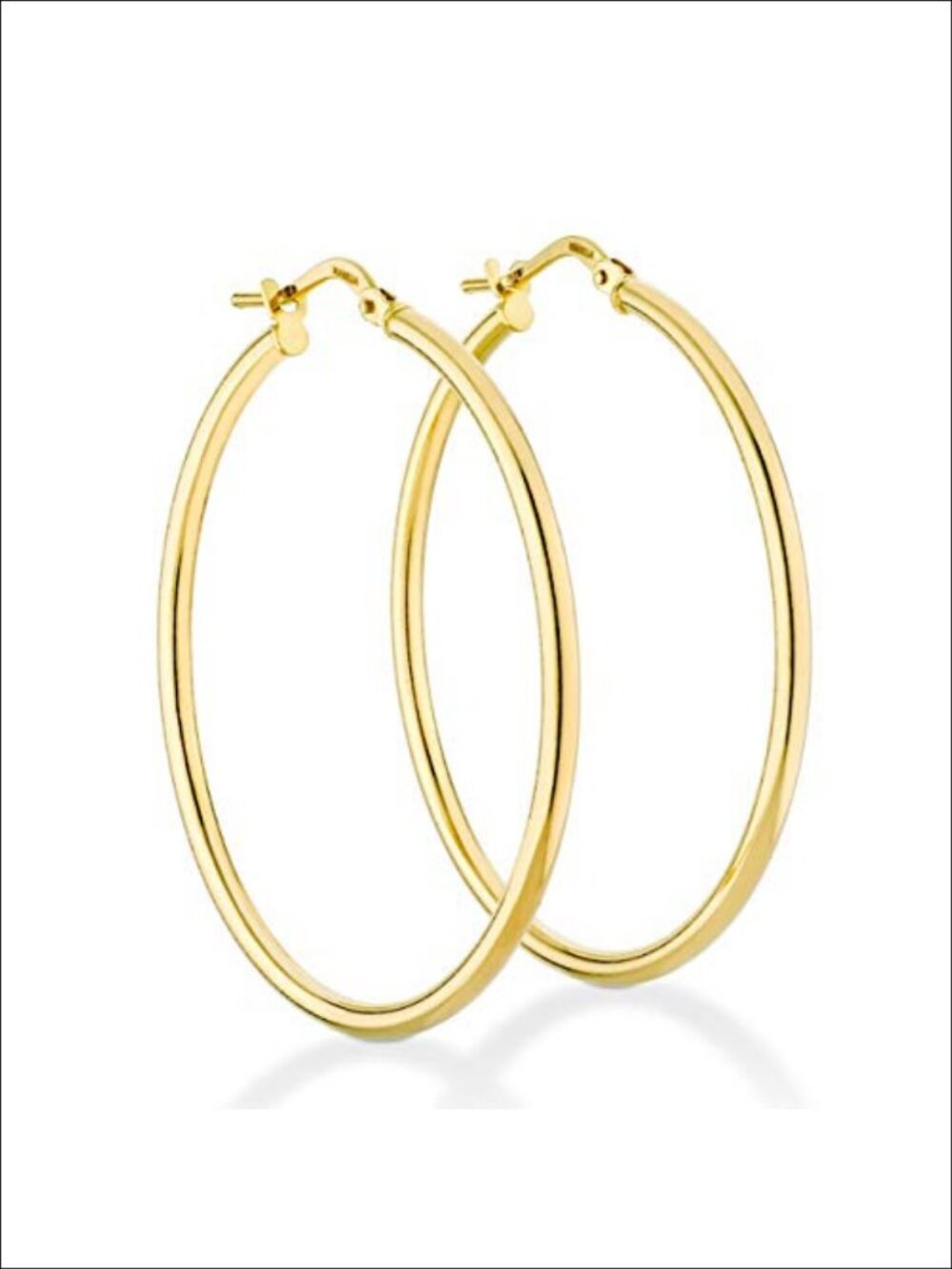 18K Gold Plated 925 Sterling Silver 2mm Tube Hoop Earrings